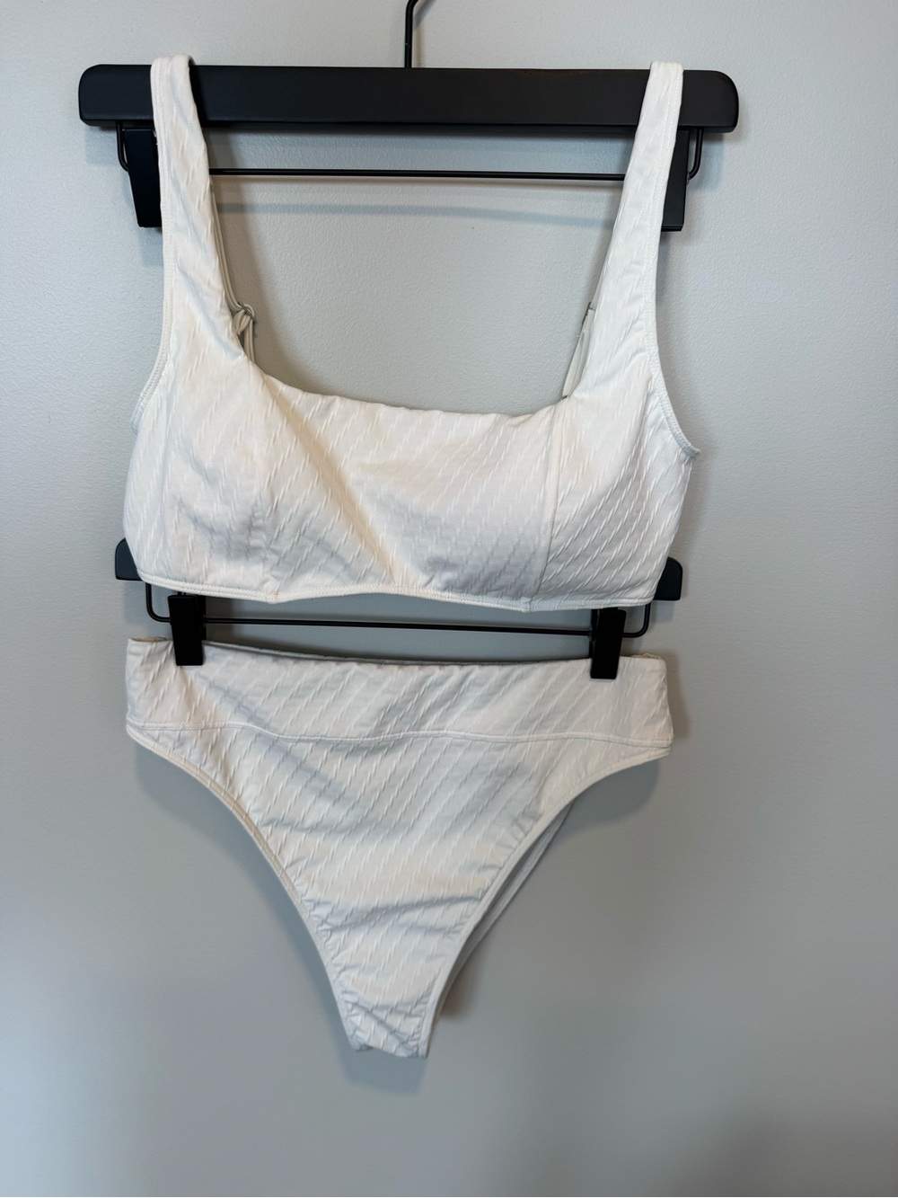 Abercrombie & Fitch White Ribbed Square-Neck Bikini Set